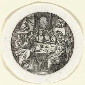 A massive dated Amsterdam Delftware plaque with "The wedding at Cana", ca. 1743 — photo 8