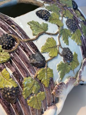 A massive polychrome Brussels faience 'Bacchus on a Barrel' fountain, 18th C. — photo 28