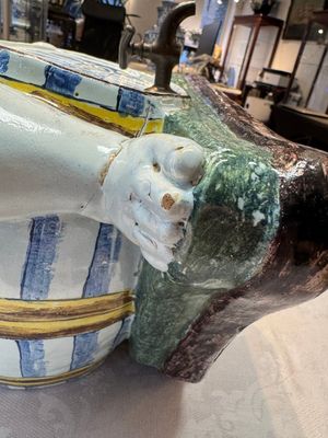 A massive polychrome French faience 'Bacchus' table fountain, Rouen, 18th C. — photo 16