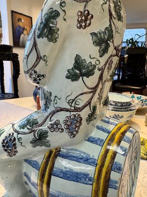 A massive polychrome French faience 'Bacchus' table fountain, Rouen, 18th C. — photo 25