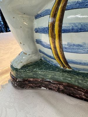 A massive polychrome French faience 'Bacchus' table fountain, Rouen, 18th C. — photo 26