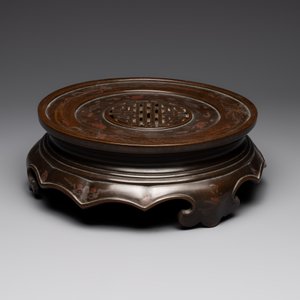 A massive Vietnamese copper- and silver-inlaid 'Buddhist lion' censer and cover on stand, 19th C. — photo 21