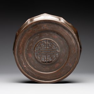 A massive Vietnamese copper- and silver-inlaid 'Buddhist lion' censer and cover on stand, 19th C. — photo 22