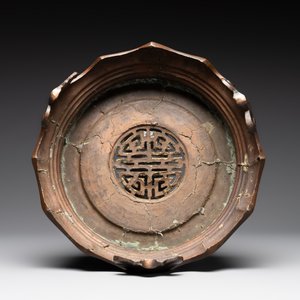 A massive Vietnamese copper- and silver-inlaid 'Buddhist lion' censer and cover on stand, 19th C. — photo 23