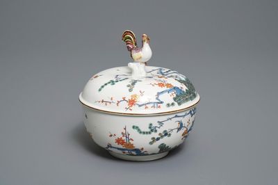 A Meissen porcelain Kakiemon-style bowl and cover, Germany, 18th C.