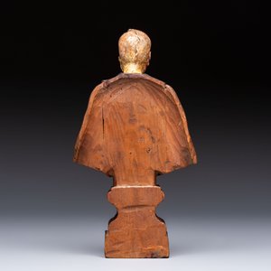 A 'Memento Mori' wooden bust of a clergyman, Germany, 19th C. — photo 4