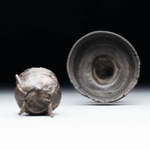 A miniature pewter candlestick and grape, excavated in Rotterdam, 16/17th C. or earlier — photo 6