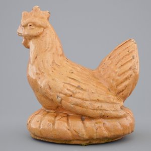 A model of a cockerel in glazed pottery, The Netherlands, 18th C. — photo 3