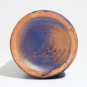 A modernist matte blue glazed vase of conical form, Perignem, 2nd half 20th C. — photo 6