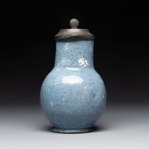 A monochrome blue Brussels faience pewter-mounted jug, 18th C. — photo 2