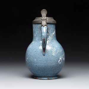 A monochrome blue Brussels faience pewter-mounted jug, 18th C. — photo 4