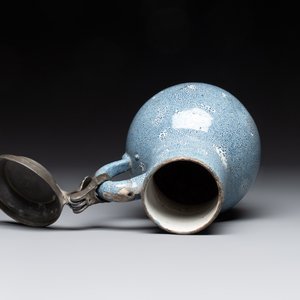 A monochrome blue Brussels faience pewter-mounted jug, 18th C. — photo 5