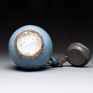 A monochrome blue Brussels faience pewter-mounted jug, 18th C. — photo 6