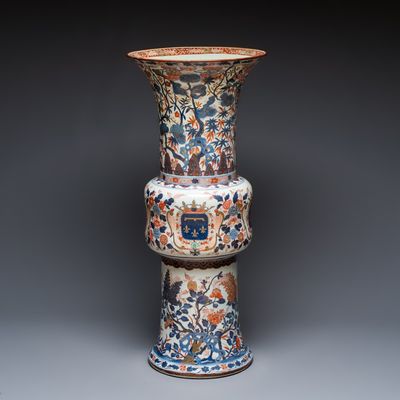 A monumental Samson Imari-style 'Gu' vase with the arms of the Duke of Orléans, France, 19th C.