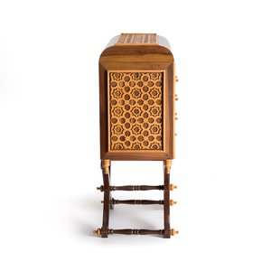 A Moorish-style wooden chest on stand with mirrors and geometric patterns — photo 6
