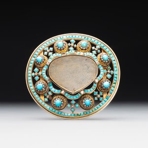 A Mughal gold belt ornament inlaid with jade, diamonds and turquoise, Delhi, Northern India, 17/18th C. — foto 1