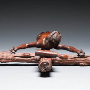 A naturalistically carved wooden crucifix with corpus, probably Germany, late 18th C. — photo 6