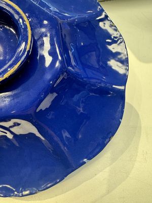 A Nevers white-splashed blue-ground 'à la bougie' dish, France, late 17th C. — 照片 10