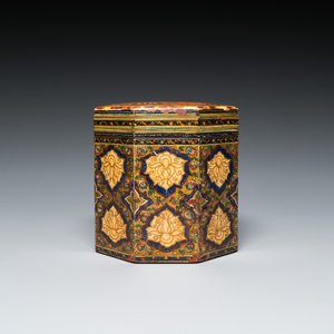 A painted and lacquered wooden Qur'an stand and a box and cover, Qajar, Persia, 19th C. — photo 11