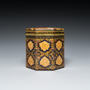 A painted and lacquered wooden Qur'an stand and a box and cover, Qajar, Persia, 19th C. — photo 14