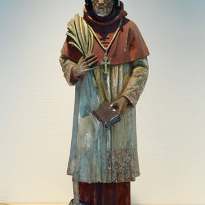 A painted plaster cast of a cardinal, 19/20th C., Bruges — photo 1