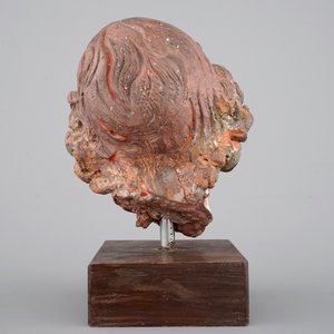 A painted terra cotta head of a saint, probably German, 18th C. — photo 3