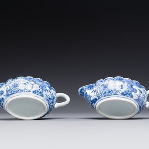 A pair Chinese blue and white sauce boats and a pair of tureens and covers, Qianlong — 照片 4