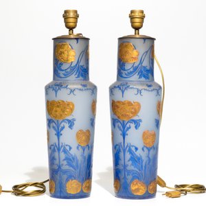 A pair of Art Nouveau glass paste vases mounted as lamps, prob. France, 19/20th C. — 照片 5