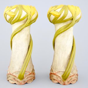 A pair of Art Nouveau vases shaped like sunflowers, Julius Dressler, Austria — photo 4