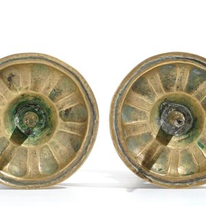 A pair of brass pricket candlesticks, 17th C. — photo 7