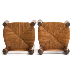 A pair of chairs in oak and straw, attributed to Charles Dudouyt — 照片 8