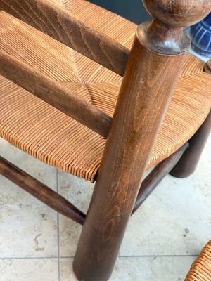 A pair of chairs in oak and straw, attributed to Charles Dudouyt — foto 11