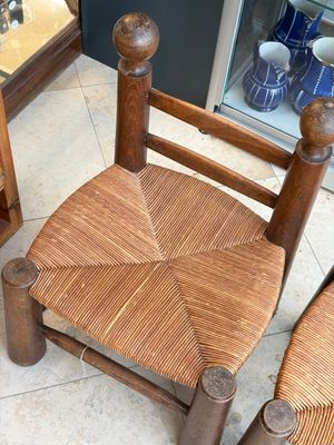 A pair of chairs in oak and straw, attributed to Charles Dudouyt — foto 2