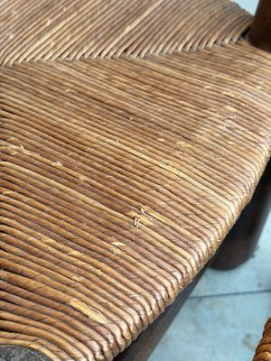 A pair of chairs in oak and straw, attributed to Charles Dudouyt — foto 9