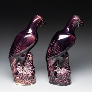 A pair of Chinese aubergine-glazed eagles, 19th C. — 照片 6