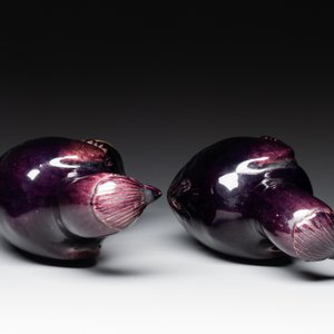 A pair of Chinese aubergine-glazed eagles, 19th C. — 照片 7