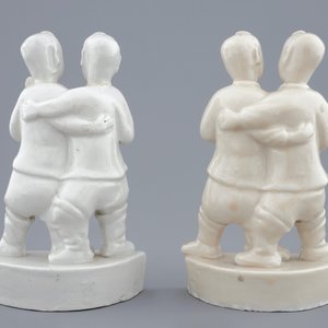 A pair of Chinese blanc de Chine groups of Hoho-brothers, Kangxi — photo 4