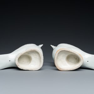 A pair of Chinese blanc de Chine pigeons, 19th C. — photo 7