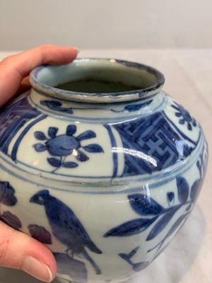 A pair of Chinese blue and white 'birds among blossoming branches' jars, Wanli — photo 17