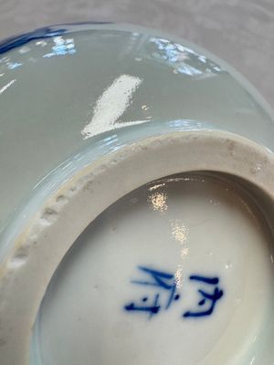 A pair of Chinese blue and white 'Bleu de Hue' bowls with phoenix and scroll design, Noi Phu 內府 mark, 19th C. — photo 20