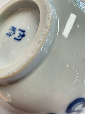 A pair of Chinese blue and white 'Bleu de Hue' bowls with phoenix and scroll design, Noi Phu 內府 mark, 19th C. — photo 21