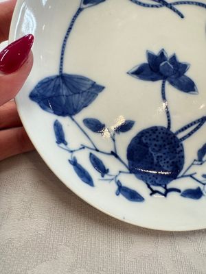 A pair of Chinese blue and white 'Bleu de Hue' plates with lotus design, Phi Khanh An Duong 慶恩堂費 mark, 19th C. — photo 15