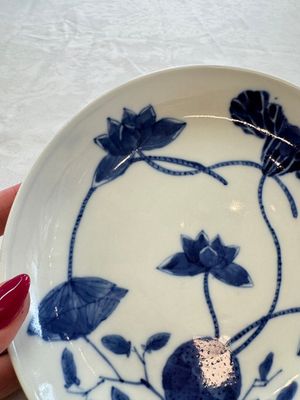 A pair of Chinese blue and white 'Bleu de Hue' plates with lotus design, Phi Khanh An Duong 慶恩堂費 mark, 19th C. — photo 16