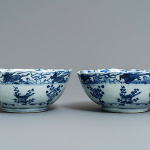 A pair of Chinese blue and white bowls, Wanli — 照片 4