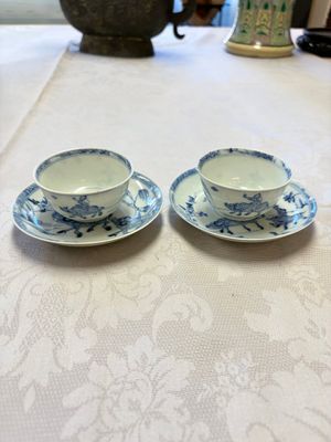 A pair of Chinese blue and white 'Ca Mau' shipwreck tea bowls and saucers — photo 2