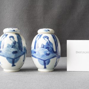 A pair of Chinese blue and white covered tea caddies, Kangxi — 照片 7