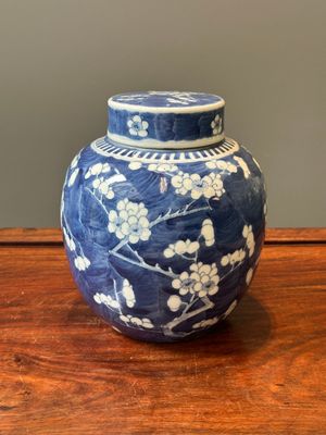 A pair of Chinese blue and white covered vases and three jars, 19th C. — 照片 43