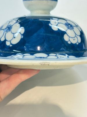 A pair of Chinese blue and white covered vases with floral design, 19th C. — photo 28