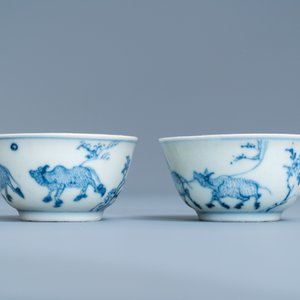 A pair of Chinese blue and white cups and saucers, Ca Mau shipwreck, Kangxi/Yongzheng — 照片 7