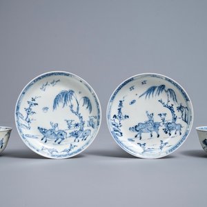 A pair of Chinese blue and white cups and saucers, Ca Mau wreck, Yongzheng — photo 1